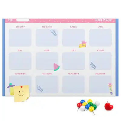 Kurken prikbord maandkalender voor aan de muur