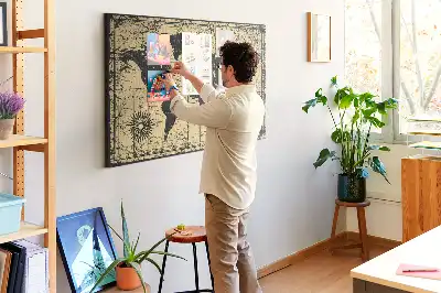 Kurk prikbord Wereldbol in retrostijl