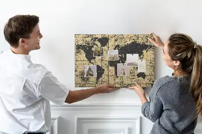 Kurk prikbord Wereldbol in retrostijl