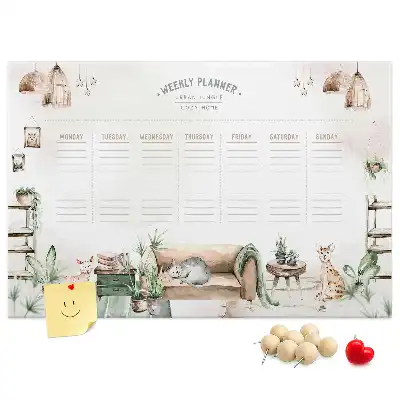 Memobord van kurk Planner gezellig huis