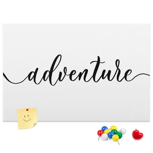 Memobord van kurk Opschrift avontuur