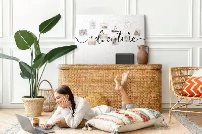 Memobord van kurk Opschrift avontuur