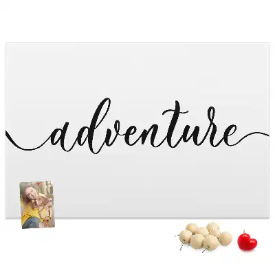 Memobord van kurk Opschrift avontuur