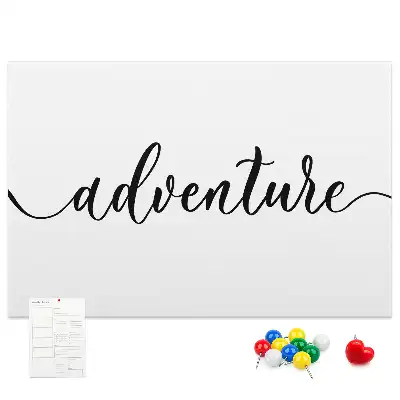 Memobord van kurk Opschrift avontuur