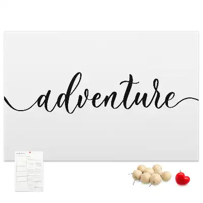 Memobord van kurk Opschrift avontuur
