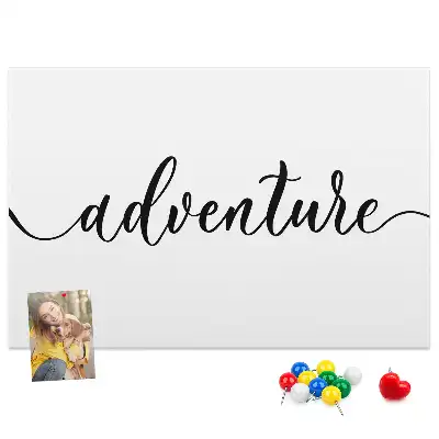 Memobord van kurk Opschrift avontuur