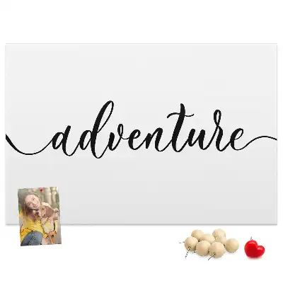 Memobord van kurk Opschrift avontuur