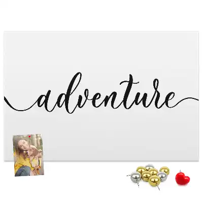 Memobord van kurk Opschrift avontuur