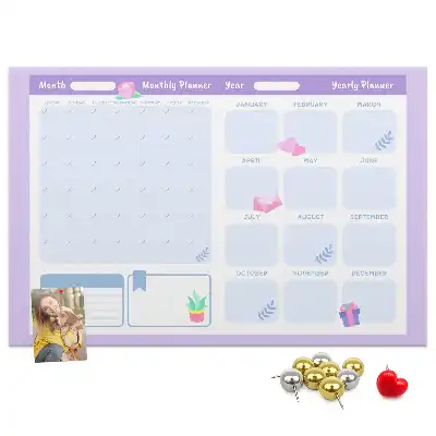 Memobord van kurk Roze jaarplanner