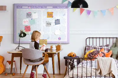 Memobord van kurk Roze jaarplanner
