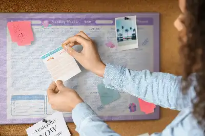 Memobord van kurk Roze jaarplanner