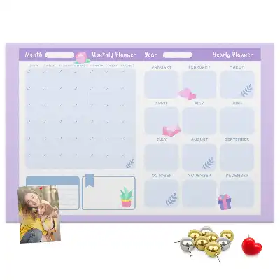 Memobord van kurk Roze jaarplanner
