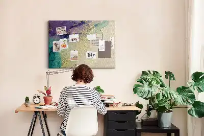 Memobord van kurk Decoratieve geaderde steen