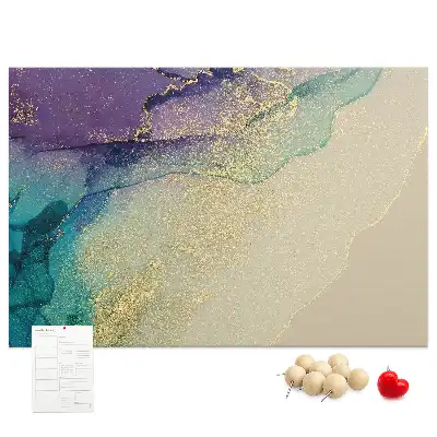 Memobord van kurk Decoratieve geaderde steen