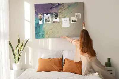 Memobord van kurk Decoratieve geaderde steen
