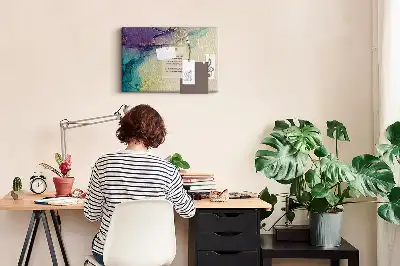 Memobord van kurk Decoratieve geaderde steen