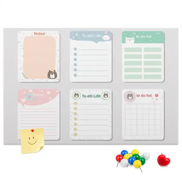 Memobord van kurk Kleurrijke notities