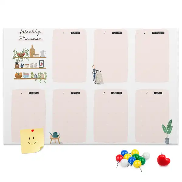 Memobord van kurk Weekschema organizer
