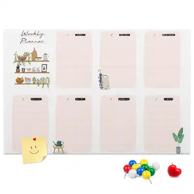 Memobord van kurk Weekschema organizer