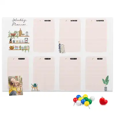Memobord van kurk Weekschema organizer