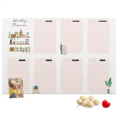 Memobord van kurk Weekschema organizer