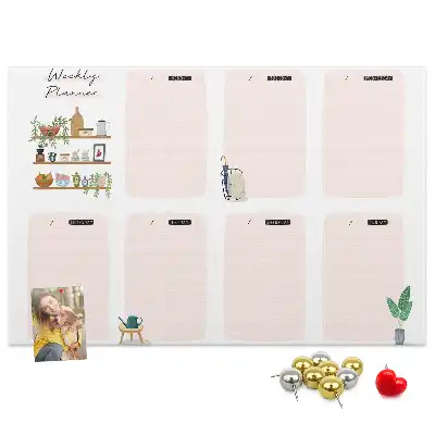 Memobord van kurk Weekschema organizer