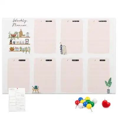 Memobord van kurk Weekschema organizer