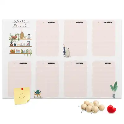Memobord van kurk Weekschema organizer