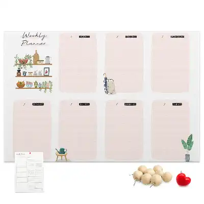 Memobord van kurk Weekschema organizer