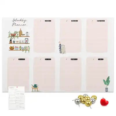 Memobord van kurk Weekschema organizer