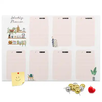 Memobord van kurk Weekschema organizer