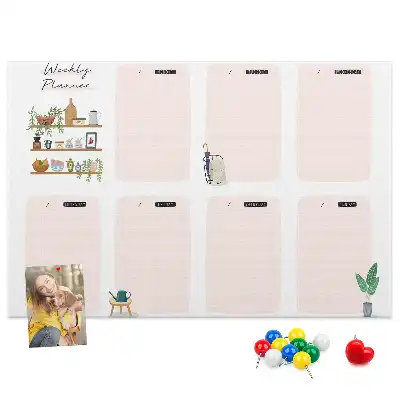 Memobord van kurk Weekschema organizer
