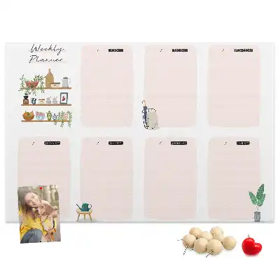 Memobord van kurk Weekschema organizer