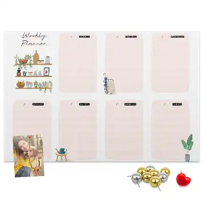 Memobord van kurk Weekschema organizer