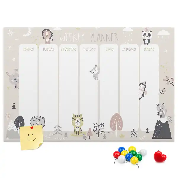 Memobord van kurk Weekschema organizer