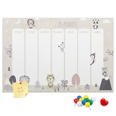 Memobord van kurk Weekschema organizer