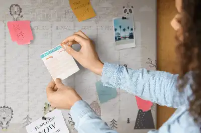 Memobord van kurk Weekschema organizer