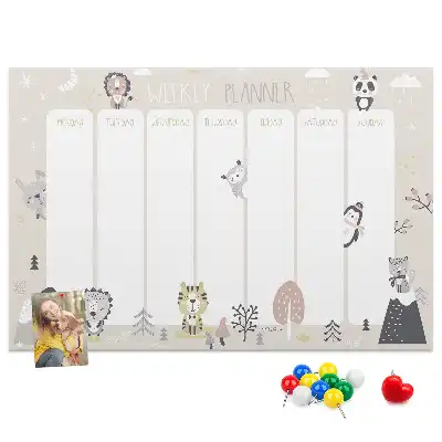 Memobord van kurk Weekschema organizer