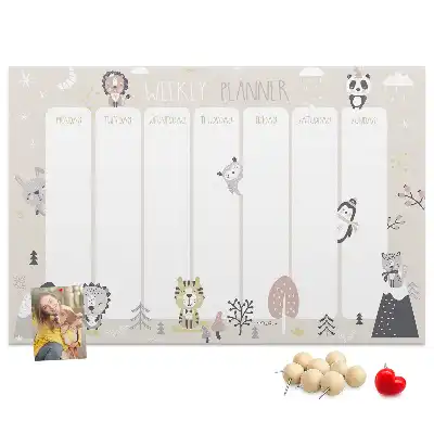 Memobord van kurk Weekschema organizer
