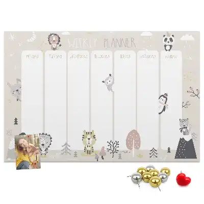 Memobord van kurk Weekschema organizer