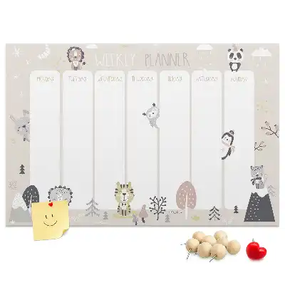 Memobord van kurk Weekschema organizer