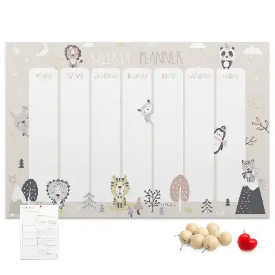 Memobord van kurk Weekschema organizer