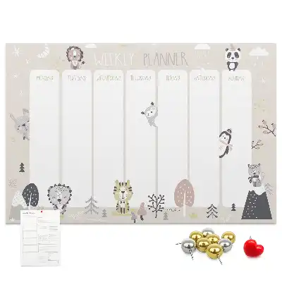 Memobord van kurk Weekschema organizer