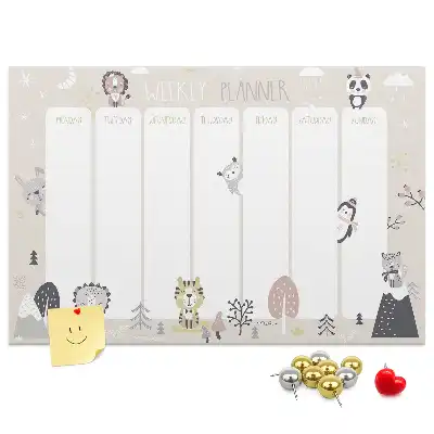 Memobord van kurk Weekschema organizer