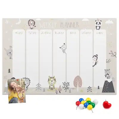 Memobord van kurk Weekschema organizer