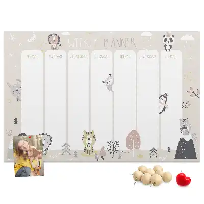Memobord van kurk Weekschema organizer