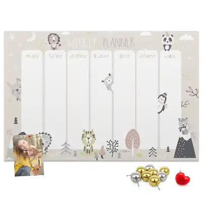 Memobord van kurk Weekschema organizer