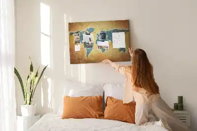 Kurk prikbord Retro cartografie van de wereldbol