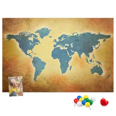 Kurk prikbord Retro cartografie van de wereldbol