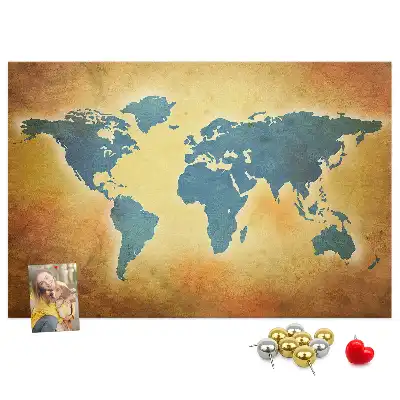 Kurk prikbord Retro cartografie van de wereldbol